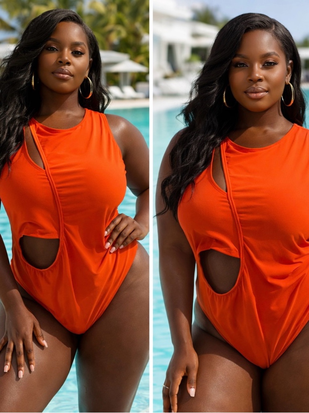 Peel Me Off  One-Piece Swimsuit - Orange